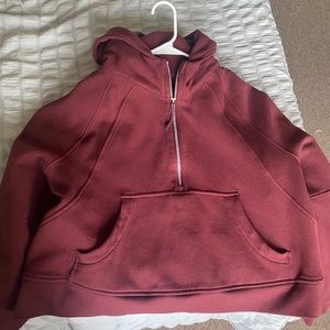 Lululemon Oversized Scuba 1/2 Half Zip in Red Merlot